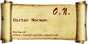Oszter Norman névjegykártya